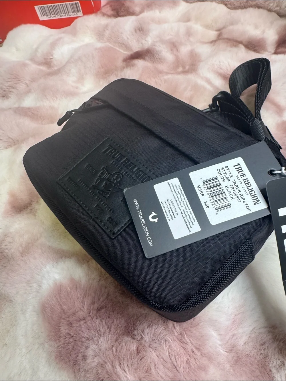 True Religion Black Men's Crossbody Belt Bag